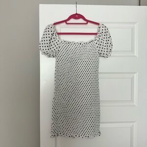 NWT White Dress with Black Polka Dots